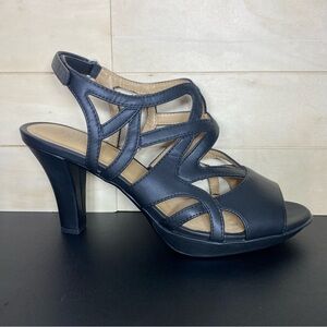 Naturalizer Dakota Black Heels Women's Size 10 Shoes M Faux Leather Pumps